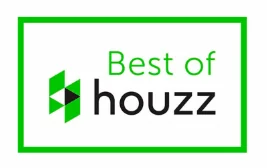 Best of Houzz award badge for Design First Builders recognizing excellence in design and customer service on the Houzz platform